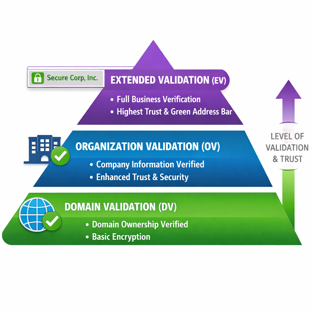 SSL certificate validation levels comparison